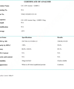 COA CJC-1295, GHRP-2 10mg (Blend)