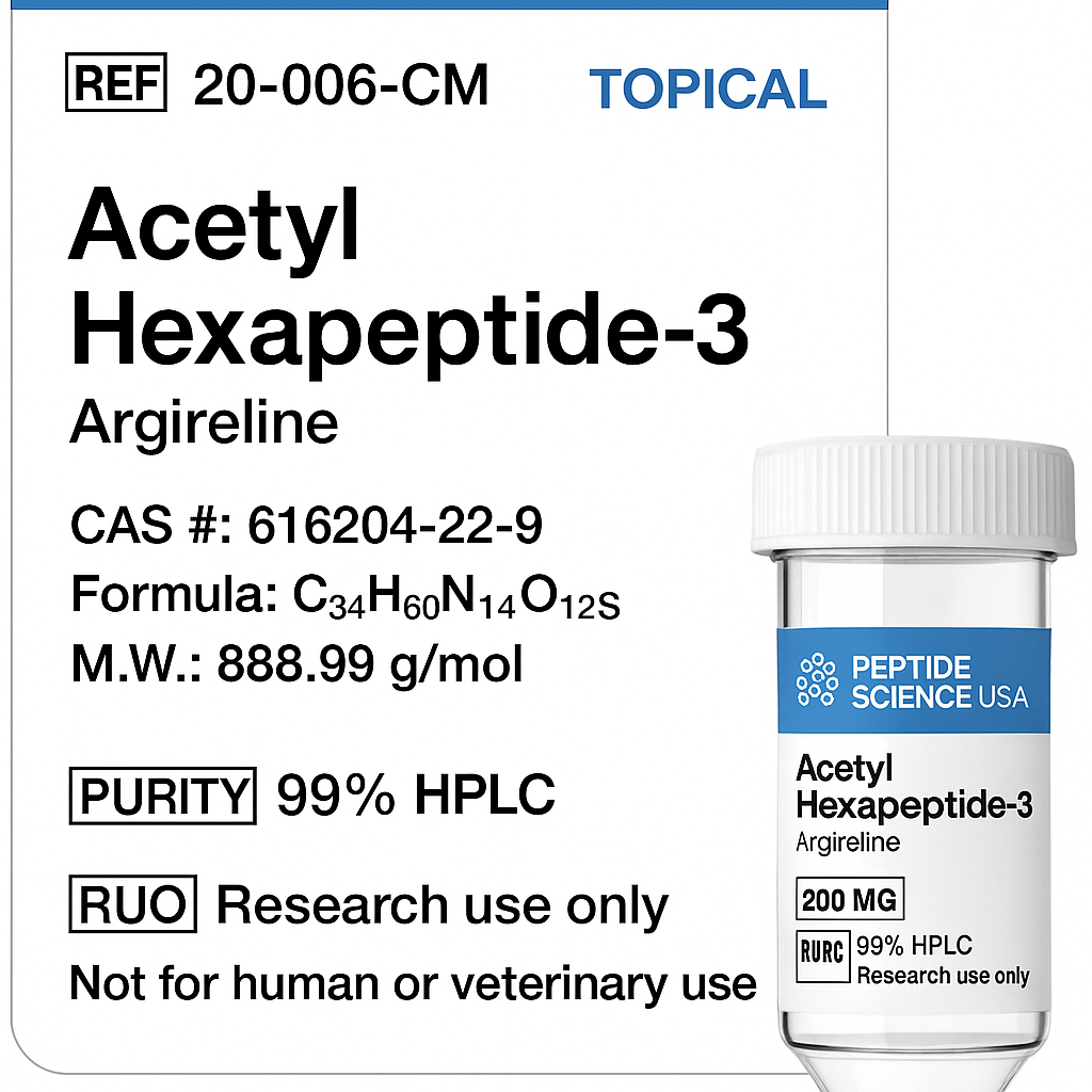 Acetyl Hexapeptide-3 (Argireline) 200mg (Topical) Acetyl Hexapeptide-3 (Argireline) 200mg (Topical)