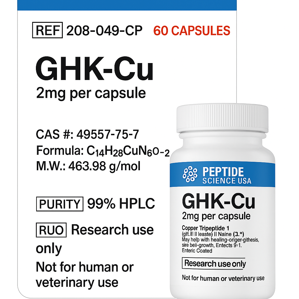 GHK-Cu (2mg x 60 Capsules) (Copper Tripeptide) GHK-Cu (2mg x 60 Capsules) (Copper Tripeptide)
