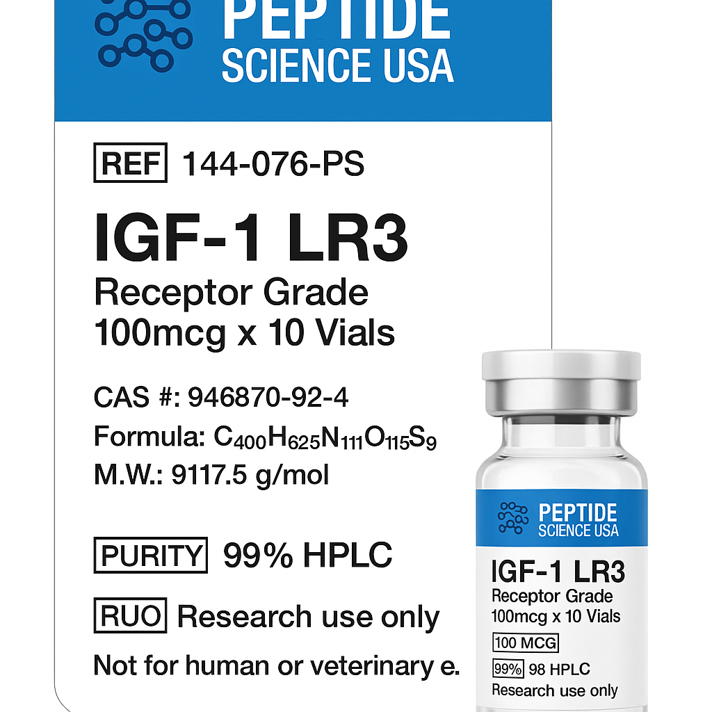 IGF-1 LR3 (Receptor Grade) 100mcg x 10 Vials IGF-1 LR3 (Receptor Grade) 100mcg x 10 Vials